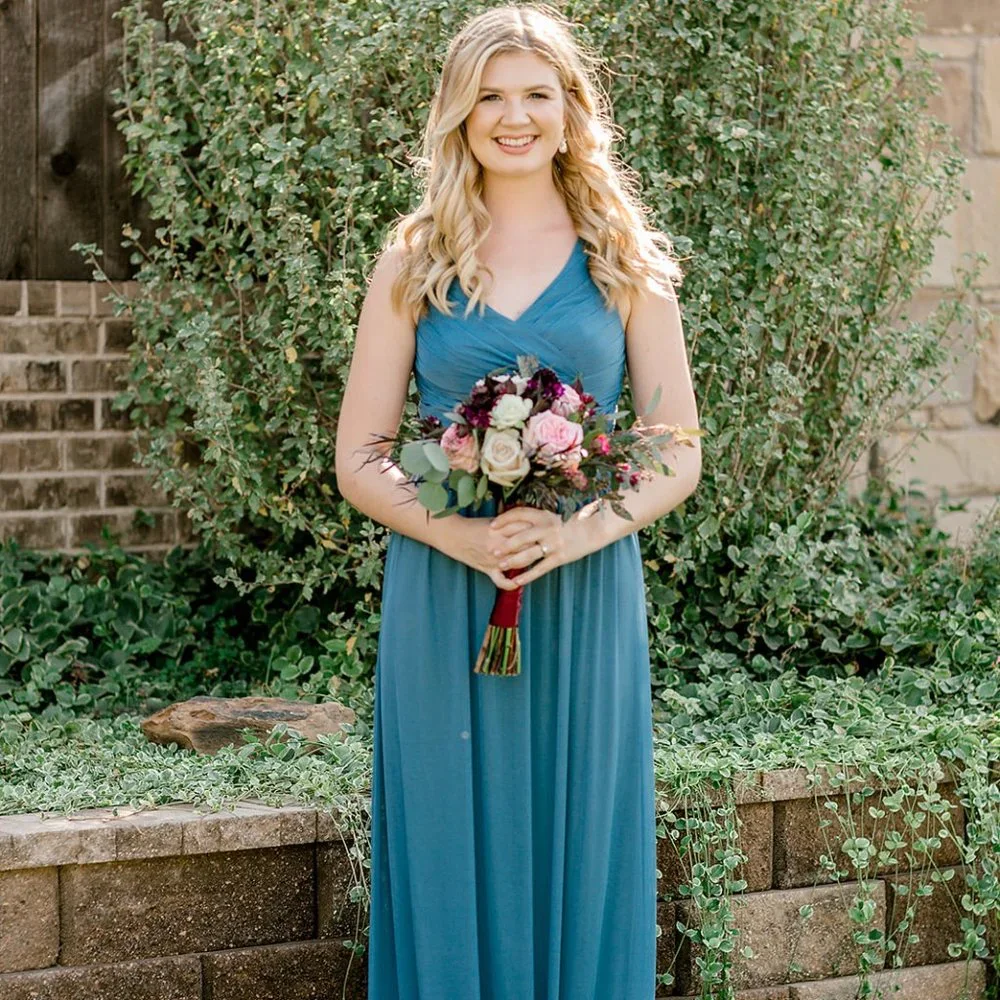 David's Bridal Steel Blue Size 2 Formal Dress - Picture 12 of 15